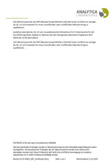 Manuka Pur 829 mg/kg MGO MPI5 Zertifikat deutsche version